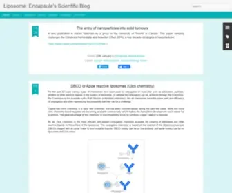 Liposomes.org(Encapsula's Scientific Blog) Screenshot
