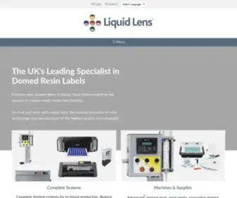 Liquid-Lens.com(The UK's Leading Specialist in Domed Resin Labels) Screenshot