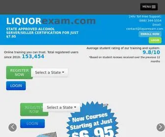 Liquorexam.com(Affordable Alcohol Server/Seller Training and Certification) Screenshot