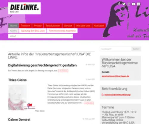 Lisa-Frauen.de(DIE LINKE) Screenshot