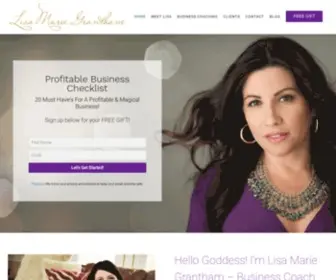 Lisamariegrantham.com(Business And Mindset Coaching for Intuitive Women Entrepreneurs) Screenshot