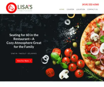 Lisasfinefoods.net(Pizza, Pizza Parlor, Fine Foods) Screenshot