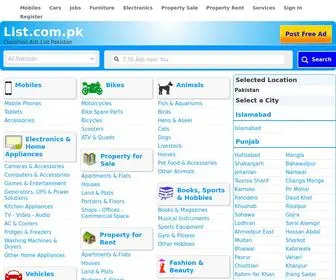 List.com.pk(List Classifieds Free Classified Ads Posting Site in Pakistan Online) Screenshot