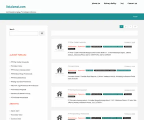 Listalamat.com(List Alamat Lengkap Perusahaan Indonesia) Screenshot