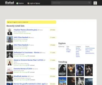 Listal.com(List the stuff you love) Screenshot
