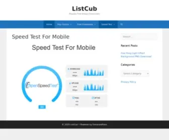 Listcub.com(Speed Test For Mobile) Screenshot