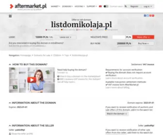 Listdomikolaja.pl(Cena domeny: 200000 PLN (do negocjacji)) Screenshot