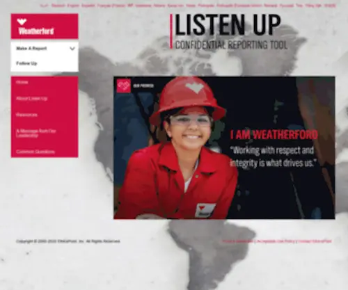 Listenupwft.com(Weatherford International Ltd) Screenshot