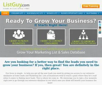 Listguy.com(Marketing Lists & Sales Leads For Email Marketing) Screenshot