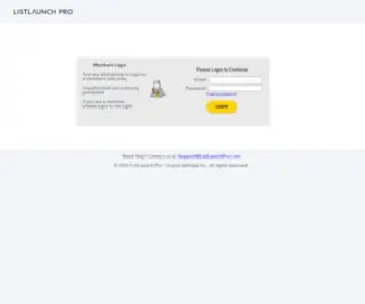 Listlaunch.pro(List launch pro login page) Screenshot