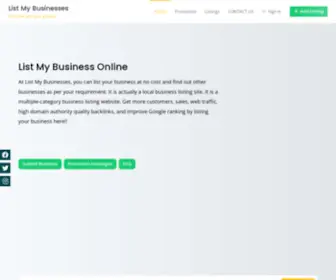 Listmybusinesses.com(Add Business Listing) Screenshot