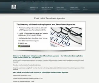 Listofemploymentagencies.net(Recruitment Agencies Email List Database and Directory) Screenshot