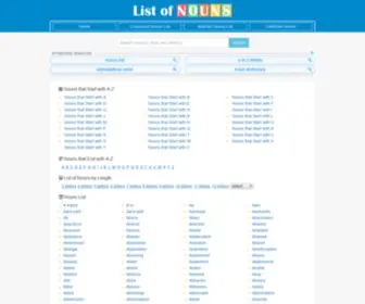 Listofnouns.net(List of Nouns) Screenshot
