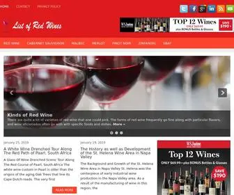 Listofredwines.com(List of Red Wines) Screenshot