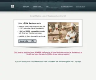 Listofukrestaurants.co.uk(Email List of Restaurants) Screenshot