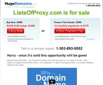 Listsofproxy.com(Proxy home) Screenshot
