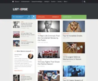 Listverse.com(Top 10 Lists) Screenshot