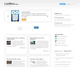 Listwoo.com(List Management) Screenshot