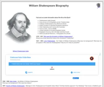 Literarygenius.info(William Shakespeare Biography) Screenshot