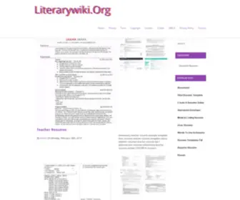 Literarywiki.org(Main Page) Screenshot