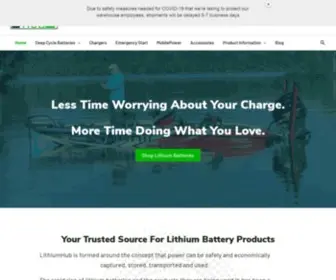 Lithiumhub.com(Ionic Lithium Deep Cycle Batteries & Products) Screenshot