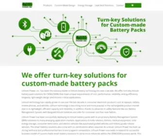 Lithiumpowerinc.com(Turn-key Solutions for Custom Made Battery Packs) Screenshot