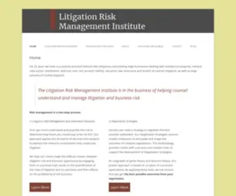 Litigationriskmanagement.com(Litigation Risk Management Institute) Screenshot