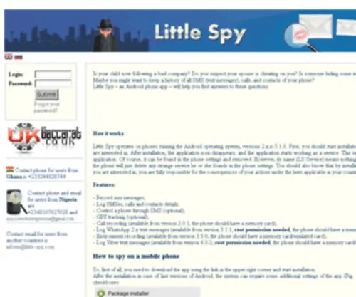 Little-SPY.com(Spy software monitors your Android phone (SMSes) Screenshot