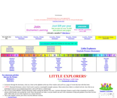 Littleexplorers.com(LITTLE EXPLORERS Picture Dictionary by EnchantedLearning.com) Screenshot