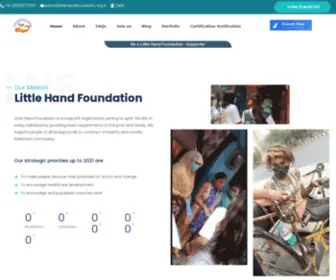 Littlehandfoundation.org.in(Little Hand Foundation is a nonprofit organization aiming to uplift the life of every individual by providing basic requirements to the poor and needy) Screenshot