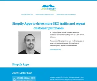 Littlestreamsoftware.com(Shopify Apps to drive more SEO traffic and repeat customer purchases) Screenshot