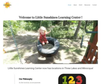 Littlesunshineslearningcenter.com(High quality childcare in the Three Lakes area) Screenshot