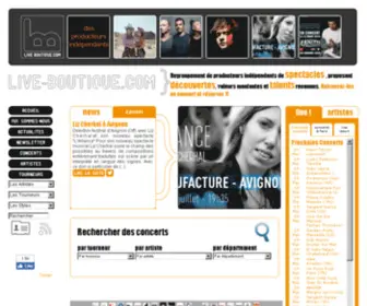 Live-Boutique.com(Regroupement de producteurs indépendants de spectacles) Screenshot