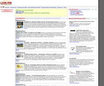 Live-PR.com(Kostenloser PR Service rund um Marketing Finanzen und Unternehmen) Screenshot