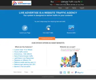 Liveadvertise.com(Get website traffic) Screenshot