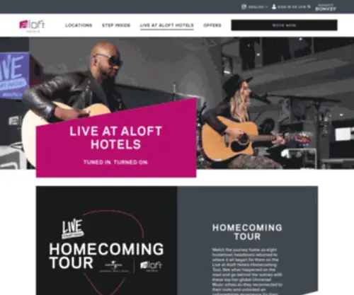 Liveatalofthotels.com(Live At Aloft Hotels) Screenshot