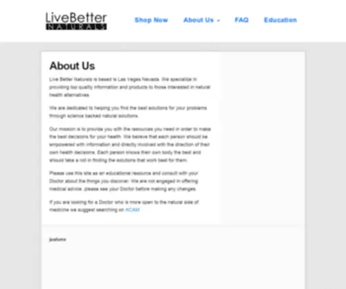 Livebetternaturals.com(Live Better Naturals) Screenshot