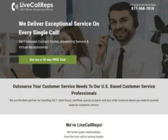 Livecallreps.net(24/7 Live Call Answering Service) Screenshot