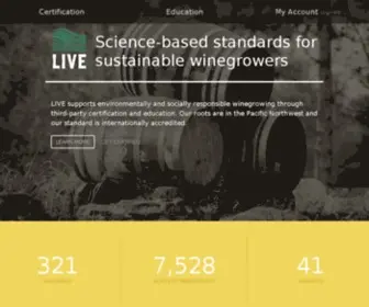 Livecertified.org(Supporting environmentally and socially responsible winegrowing in the Pacific Northwest) Screenshot