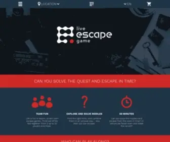 Liveescapegame.com(Reserviert jetzt eine der Räumen in der Schweiz) Screenshot