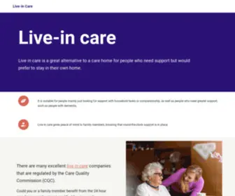 Liveincare.info(24 hour care in the comfort of your own home) Screenshot