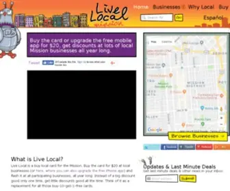 Livelocalcard.com(Support Mission Businesses) Screenshot