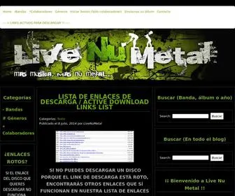 Livenumetal.es(Mas de 8.600 discos de Nu Metal) Screenshot