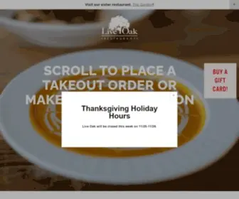 Liveoakdelray.com(Live Oak Restaurant) Screenshot