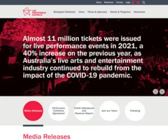 Liveperformance.com.au(Live Performance Australia) Screenshot