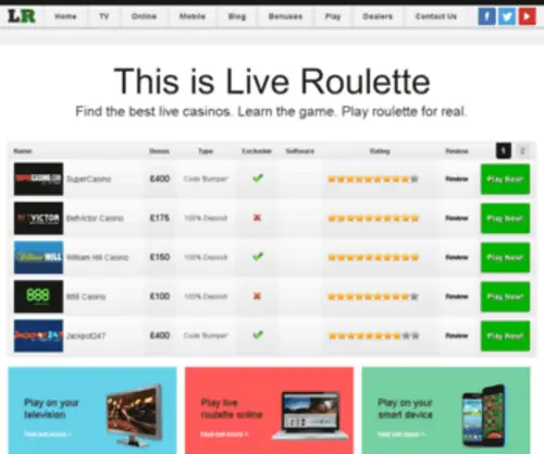 Liveroulette.co.uk Screenshot