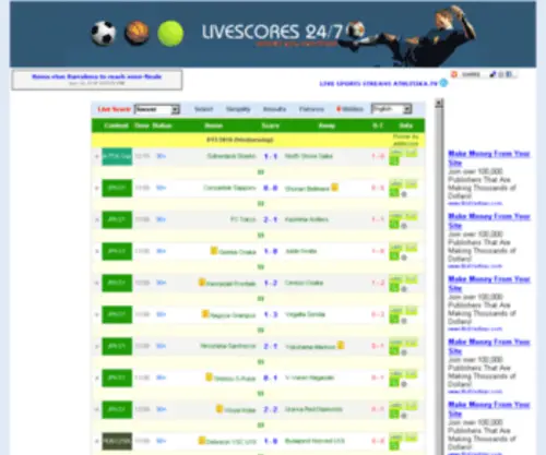 Livescores247.com Screenshot