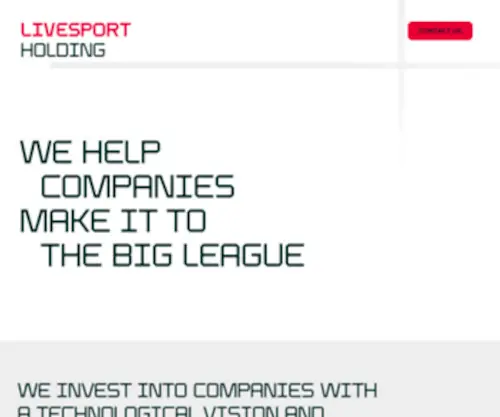 Livesportholding.eu(We help Czech companies make it to the big league) Screenshot
