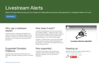 Livestreamalerts.com(Livestream Alerts) Screenshot