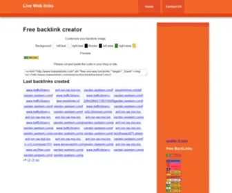 Liveweblinks.com(Free backlink creator Live Web links) Screenshot